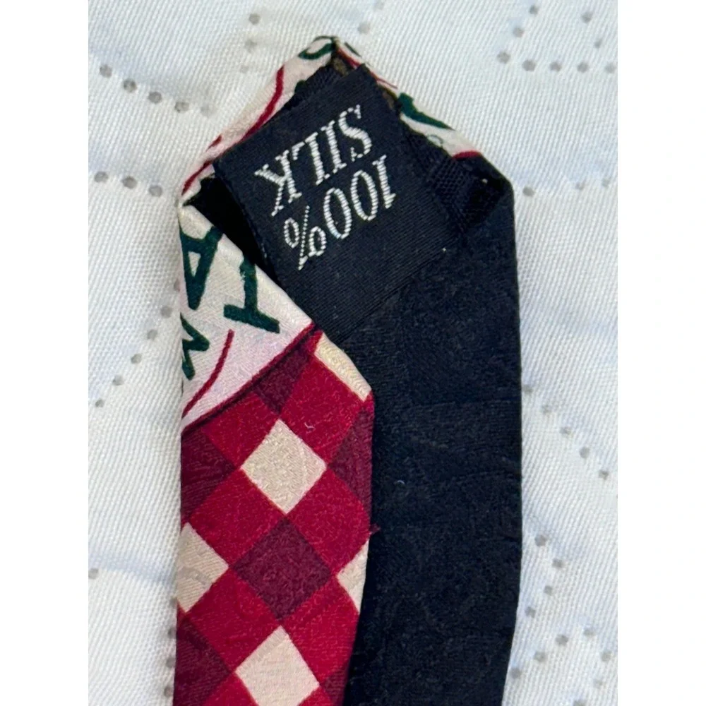 Tabasco Brand Pepper Sauce Silk Tie Red Gingham Chili Habanero Novelty Mens USA